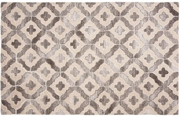 Lena Hand Tufted Rug, Beige/Grey