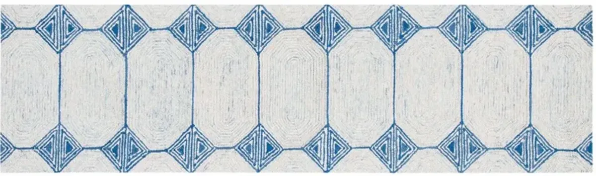 Leon Hand Tufted Rug, Ivory/Blue