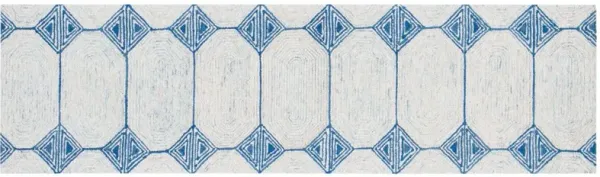 Leon Hand Tufted Rug, Ivory/Blue