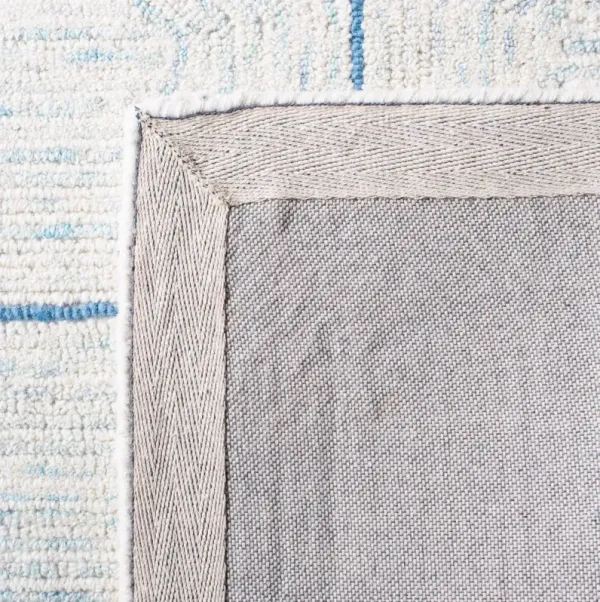 Leon Hand Tufted Rug, Ivory/Blue