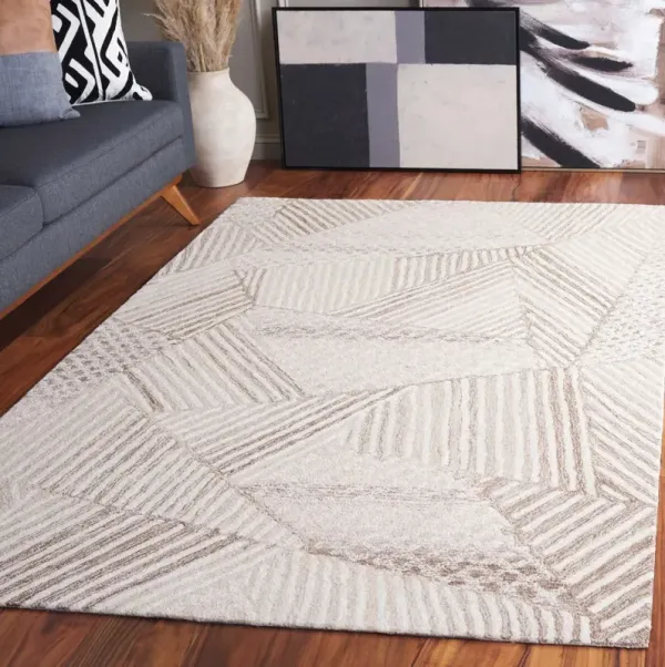 Zimri Hand Tufted Rug, Ivory/Light Brown