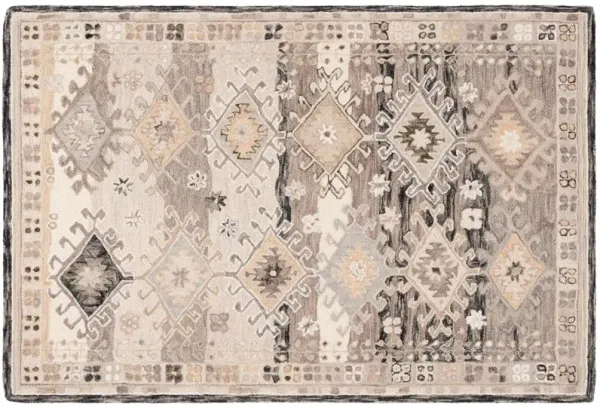 Wylie Hand Tufted Rug, Charcoal/Beige