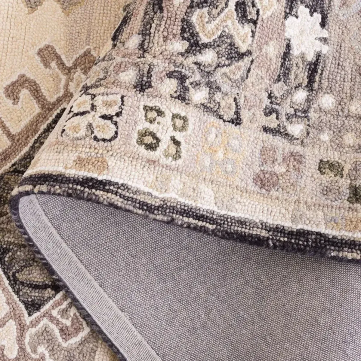Wylie Hand Tufted Rug, Charcoal/Beige