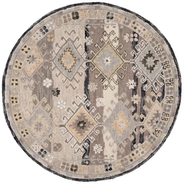 Wylie Hand Tufted Rug, Charcoal/Beige