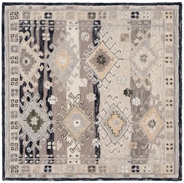 Wylie Hand Tufted Rug, Charcoal/Beige