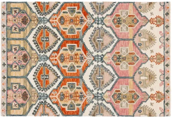 Riley Hand Tufted Rug, Red/Ivory