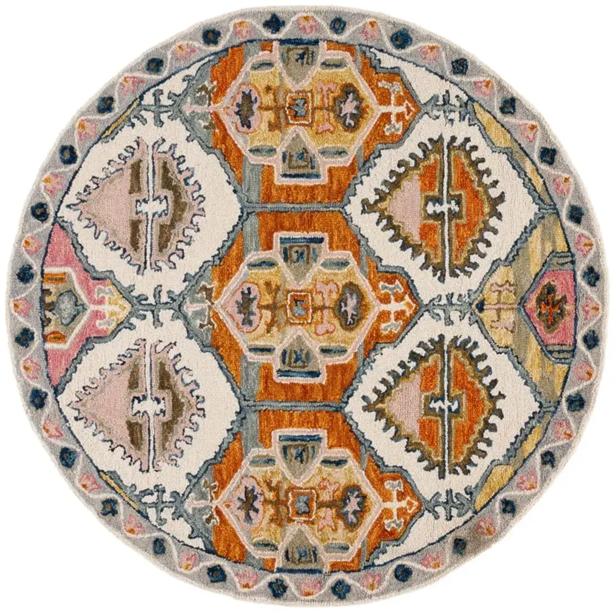 Riley Hand Tufted Rug, Red/Ivory