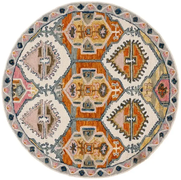 Riley Hand Tufted Rug, Red/Ivory