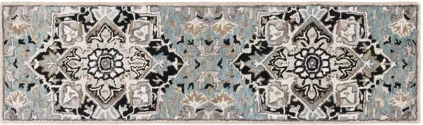 Billie Hand Tufted Rug, Blue/Black