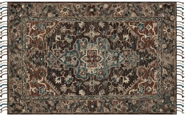 Ellis Hand Tufted Rug, Charcoal/Light Brown