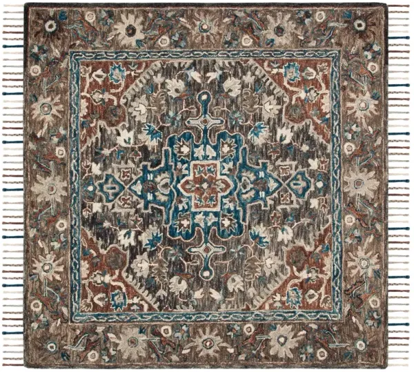 Ellis Hand Tufted Rug, Charcoal/Light Brown