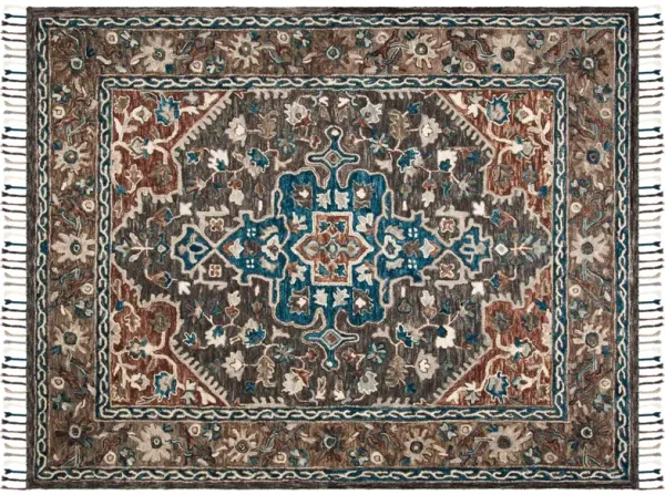 Ellis Hand Tufted Rug, Charcoal/Light Brown