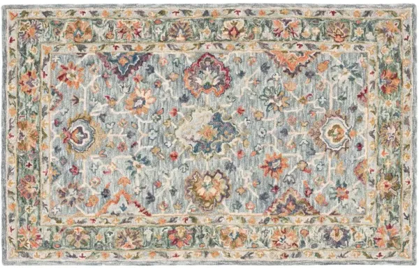 Kenneth Hand Tufted Rug, Grey/Green