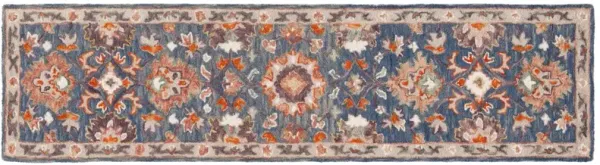 Birdie Hand Tufted Rug, Blue/Rust