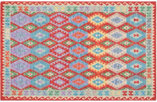 Malia Hand Tufted Rug, Red/Blue
