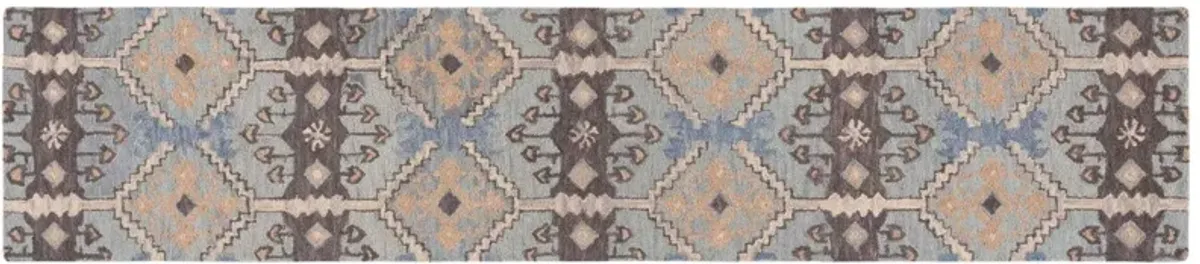 Huron Hand Tufted Rug, Light Blue/Cream
