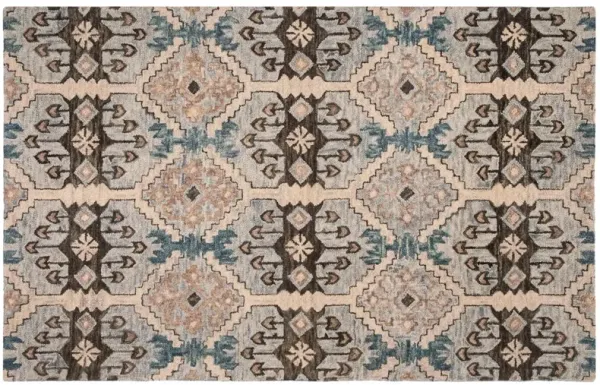 Huron Hand Tufted Rug, Light Blue/Cream