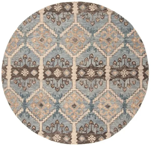 Huron Hand Tufted Rug, Light Blue/Cream