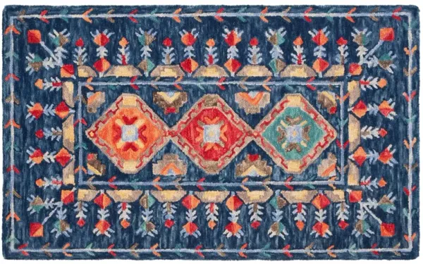 Mariposa Hand Tufted Rug, Navy/Orange