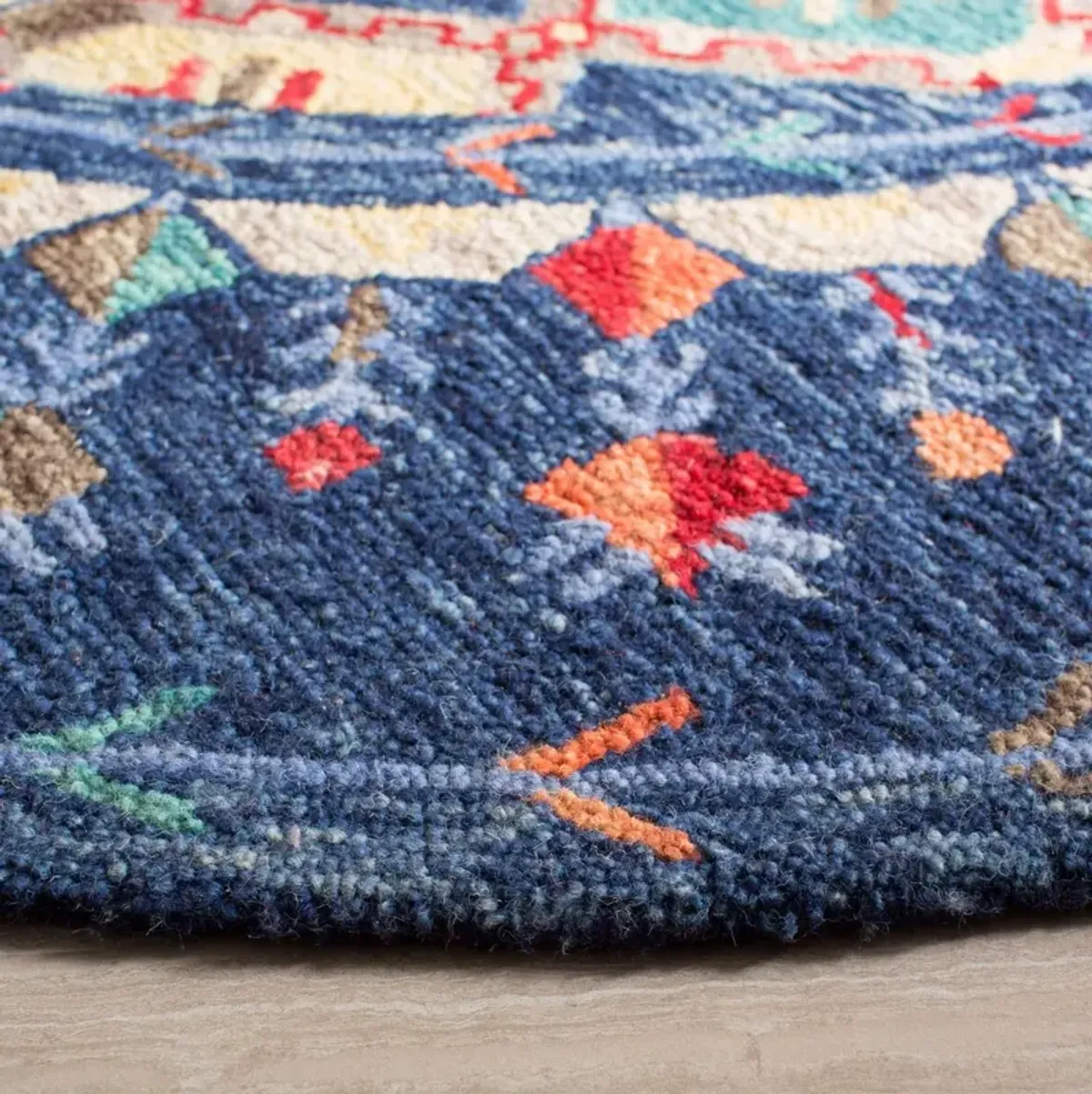 Mariposa Hand Tufted Rug, Navy/Orange
