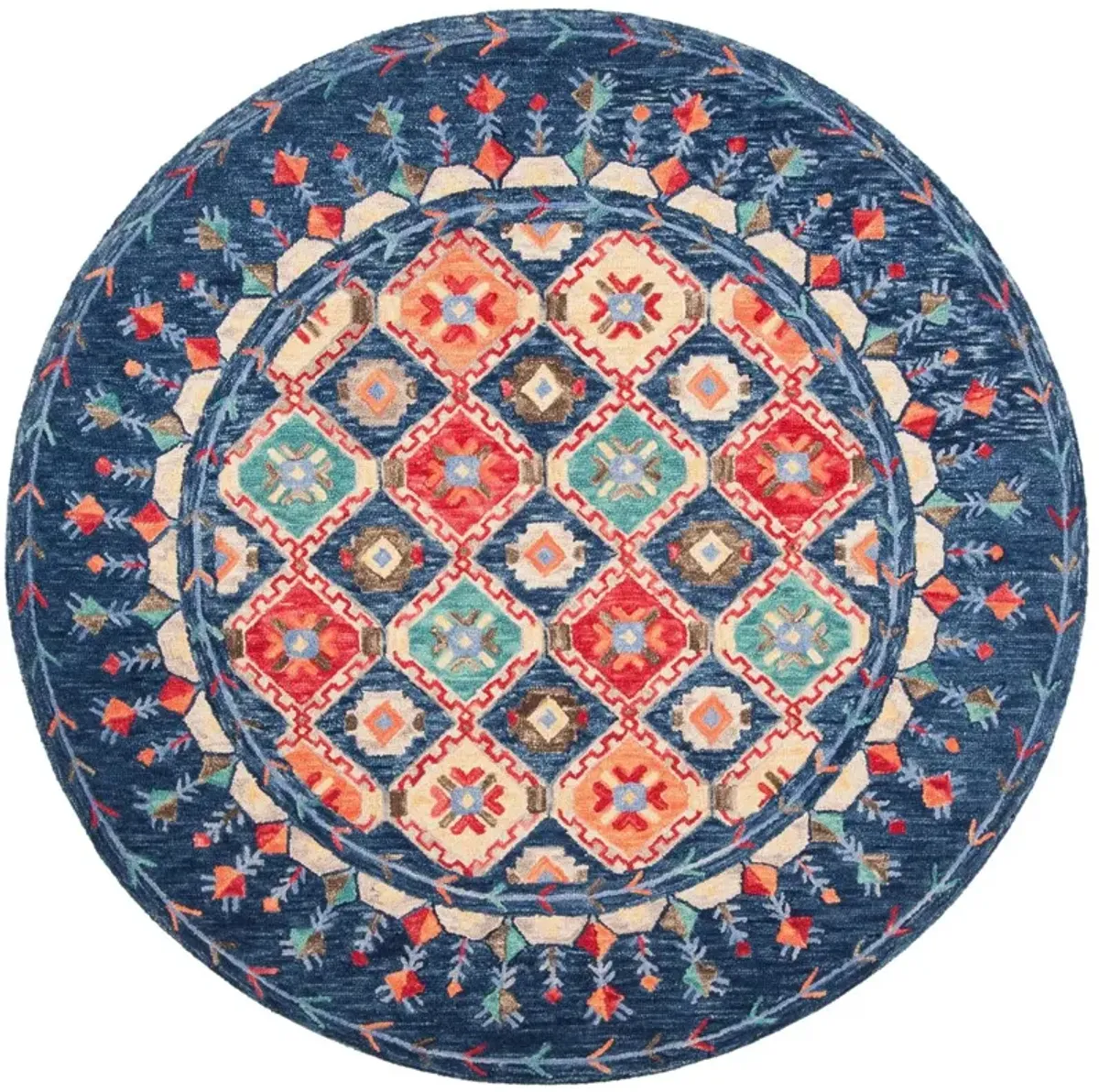 Mariposa Hand Tufted Rug, Navy/Orange