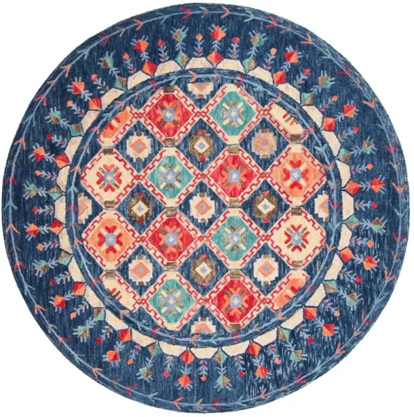 Mariposa Hand Tufted Rug, Navy/Orange