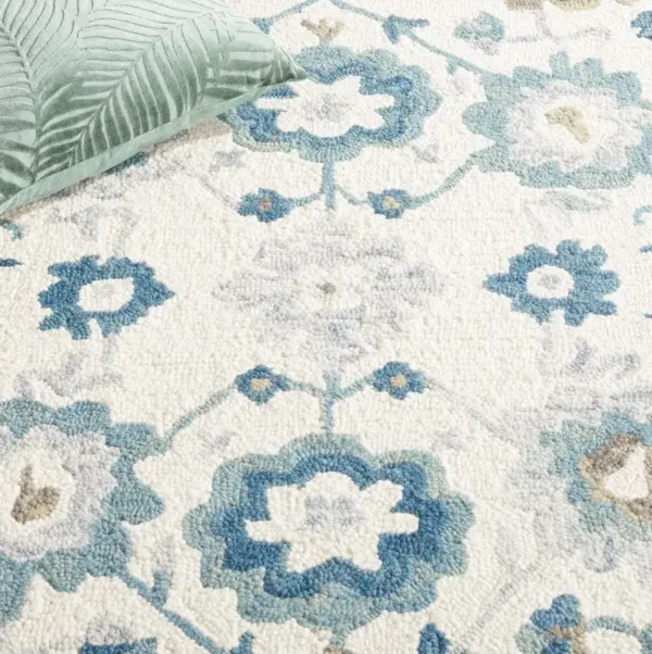 Marlowe Hand Tufted Rug, Ivory/Blue