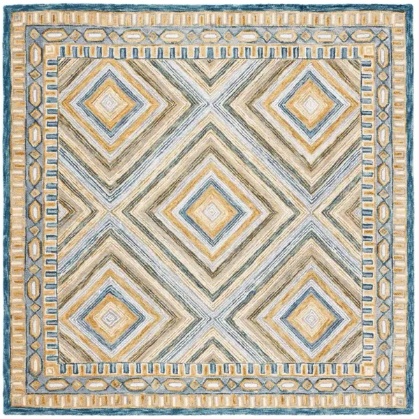 Nova Hand Tufted Rug, Navy/Gold