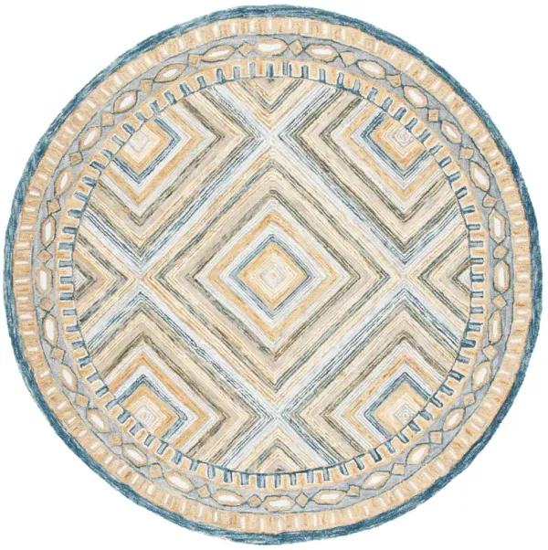 Nova Hand Tufted Rug, Navy/Gold