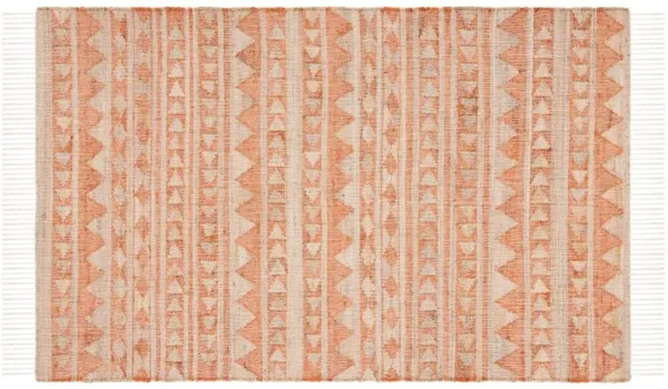 Leonie Hand Woven Rug, Natural/Rust