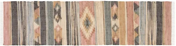 Adelaide Flatweave Rug, Blue/Rust