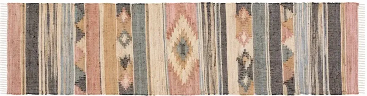 Adelaide Flatweave Rug, Blue/Rust