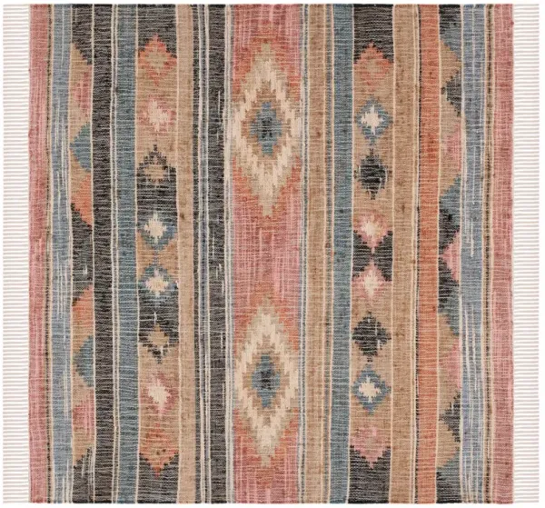 Adelaide Flatweave Rug, Blue/Rust