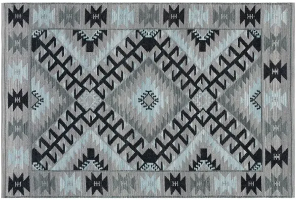Mara Hand Woven Rug, Grey/Black
