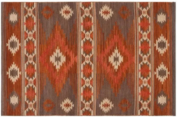 Amara Hand Woven Rug, Brown/Dark Grey