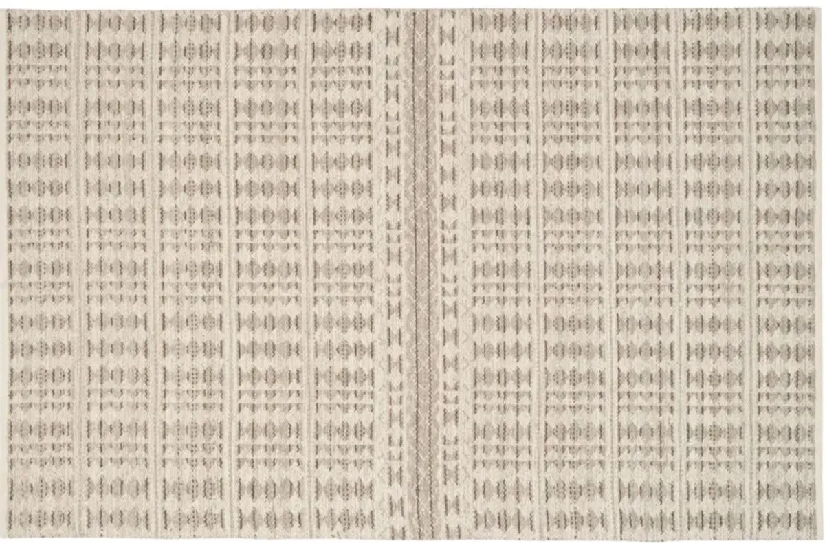 Arrow Hand Woven Rug, Ivory/Light Grey