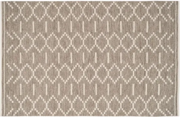 Dover Hand Woven Rug, Grey/Ivory