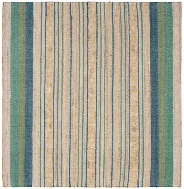 Atlas Hand Woven Rug, Natural/Green