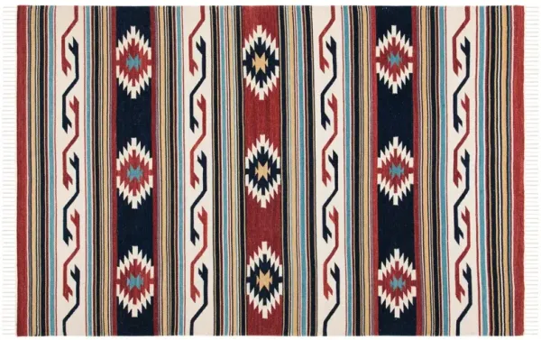 Dakota Flatweave Rug, Ivory/Rust