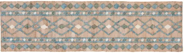 Kara Flatweave Rug, Natural/Blue