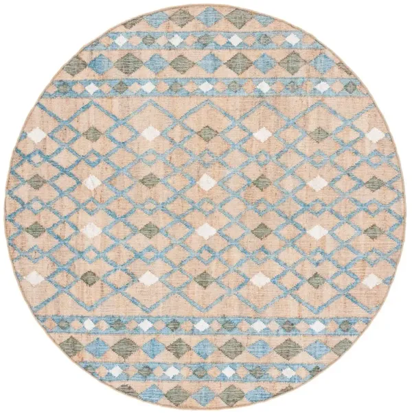 Kara Flatweave Rug, Natural/Blue