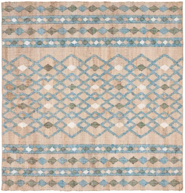 Kara Flatweave Rug, Natural/Blue