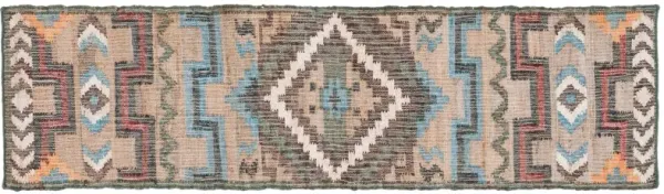 Kia Hand Woven Rug, Natural/Blue