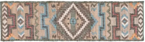 Kia Hand Woven Rug, Natural/Blue
