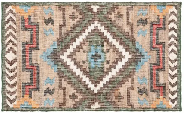 Kia Hand Woven Rug, Natural/Blue