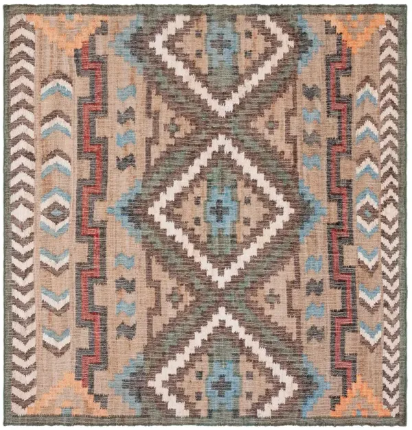 Kia Hand Woven Rug, Natural/Blue