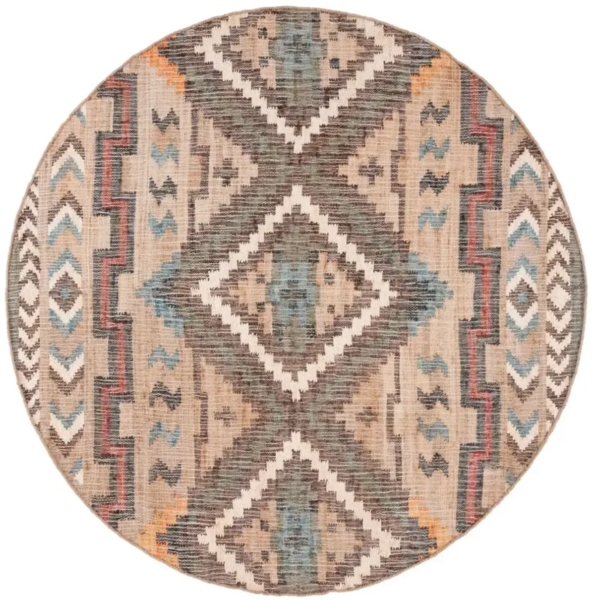 Kia Hand Woven Rug, Natural/Blue