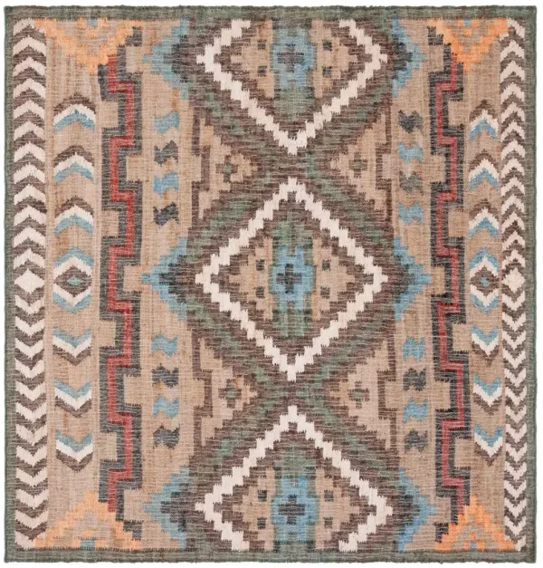 Kia Hand Woven Rug, Natural/Blue