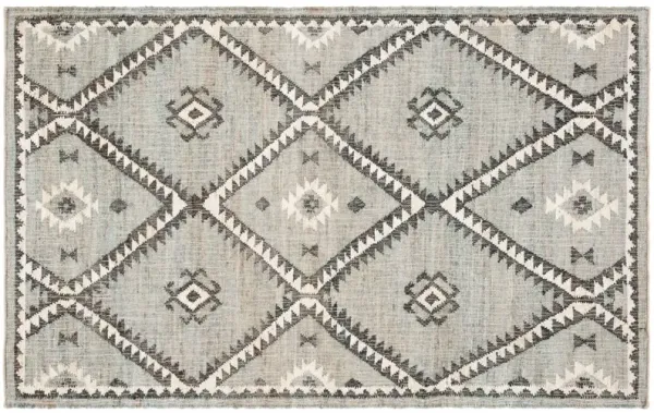 Dia Hand Woven Rug, Blue/Black