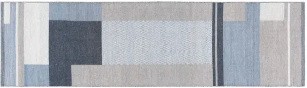 Doah Hand Woven Wool Rug, Beige/Blue